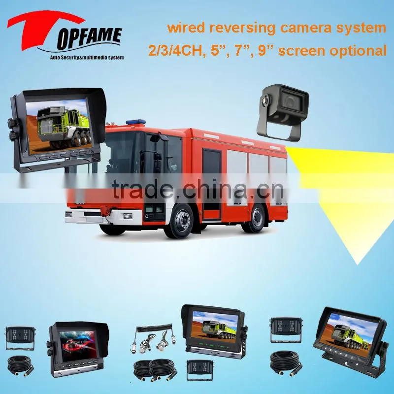 7inch LCD monitor sharp HD waterproof car backup rearview camera system with trailer cable