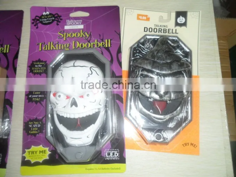 factory whole sale Halloween spooky time pumpkin funny doorbell with talking spider