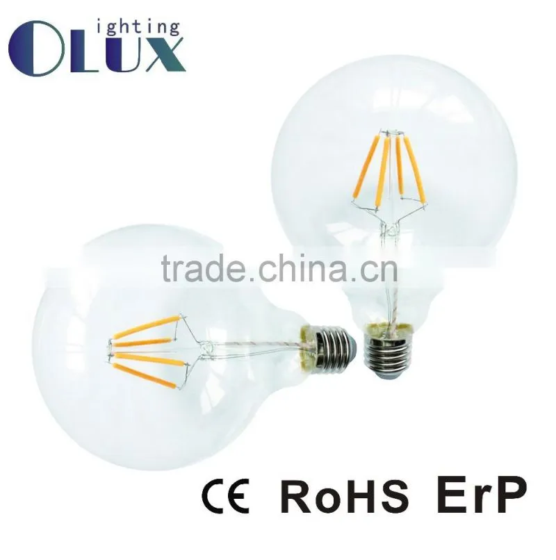 360degree LED lighting E27/B22/E14/B15 AC100-140V/AC220-240V G45 led filament bulb Glass body G45 led globe lighting