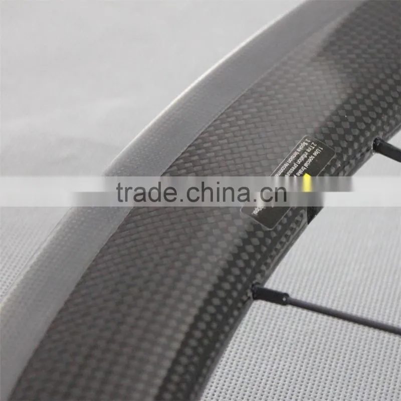 Tuleless carbon wheelset Disc hub wheels 50mm clincher road
