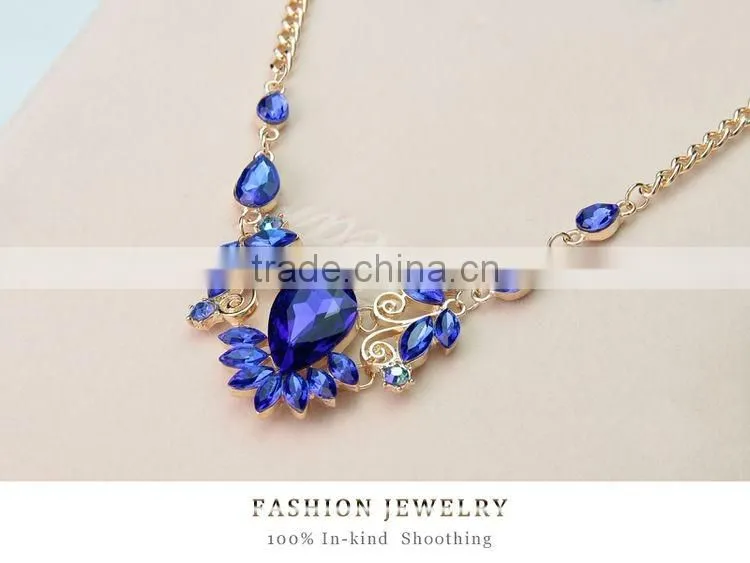 Jofo Brand 2016 Latest Popular Lady Alloy Blue Crystal Jewelry Set For Women and Lady