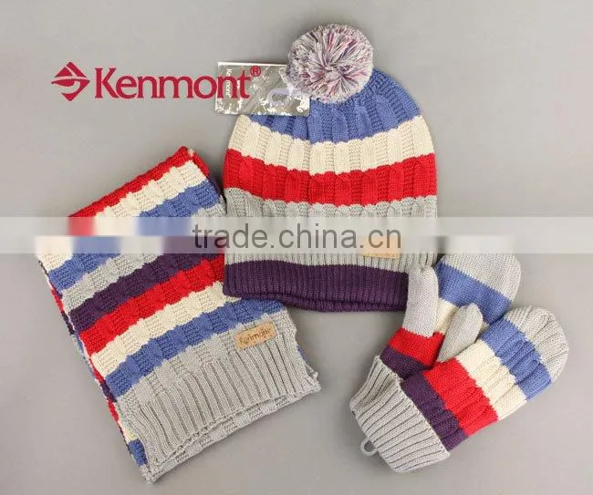 Fashion Accessories wool For Set Knitted Cap Scarf And Gloves