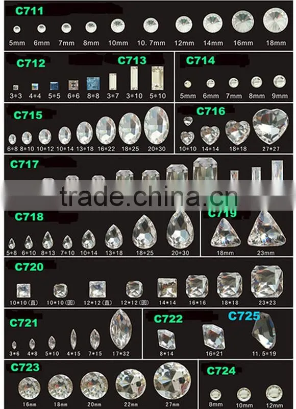 Sew on Stone Acrylic Rhinestone Flat back Tear Drop in 6 Colors For Clothes