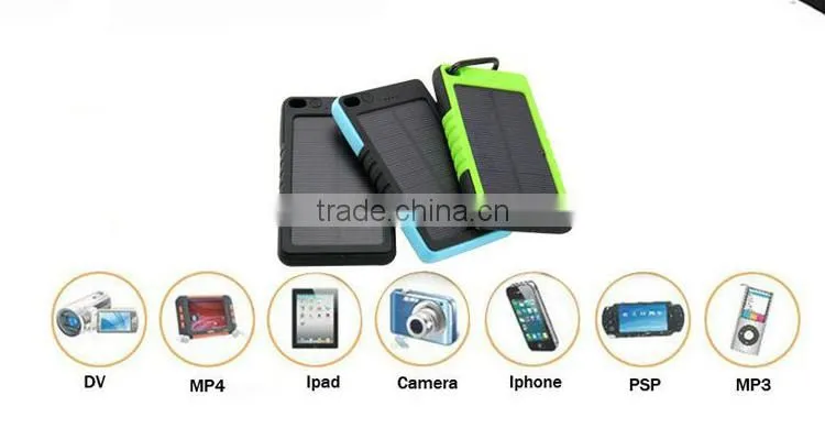 new products portable 8000mAh Solar Power Bank External Battery Mobile Charger For iPhone HTC