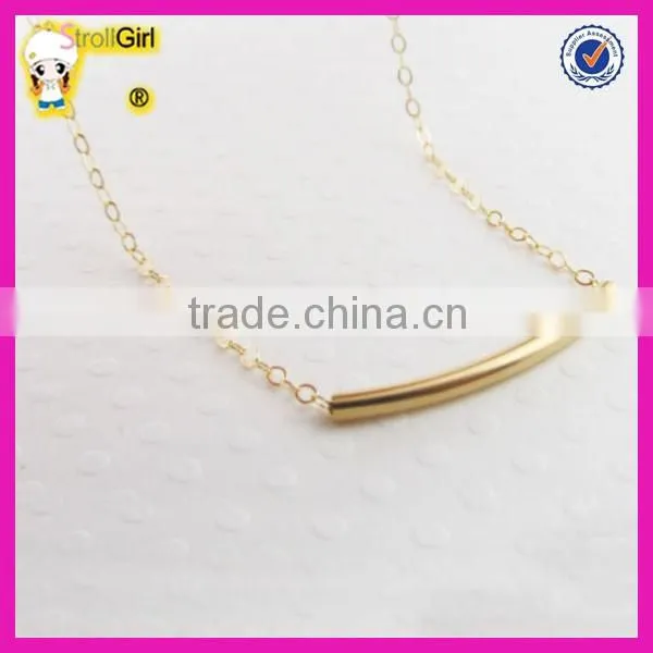 Classic factory directly sell full cz bar necklace Fashion Rose gold plating horizontal bar necklace