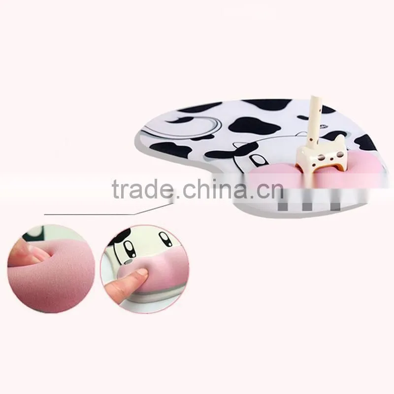 Cartoon Practical Lovely Animal Skid Resistance Memory Foam Comfort Wrist Rest Support Mouse Pad Mice Mat Dairy Cow Cattle Monke