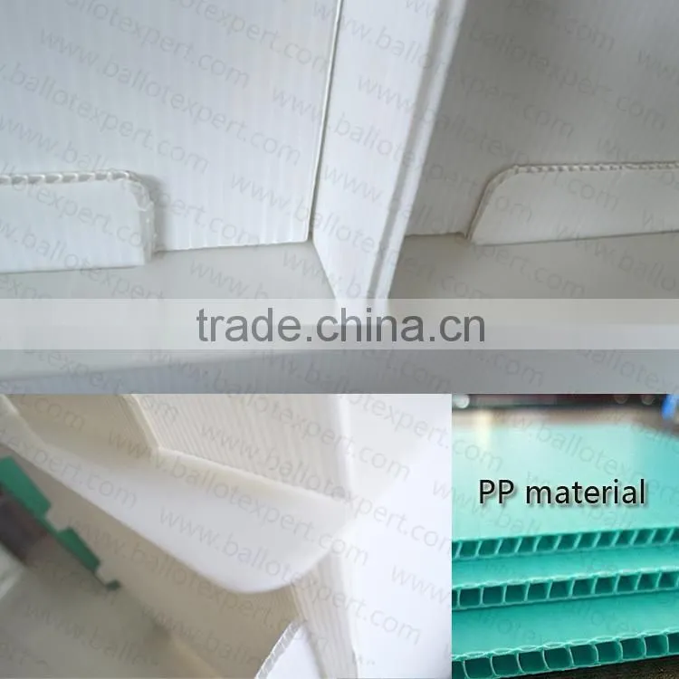 Hot selling double desk pp hollow board voting booth