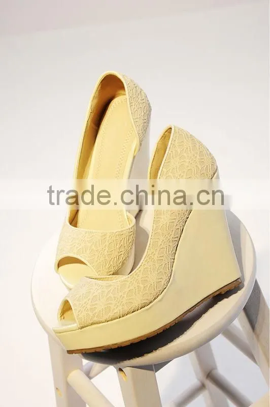 sexy lace peep toe korean dress shoes latest high heel shoes for girls.