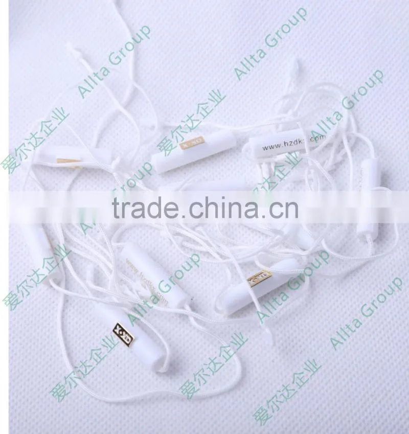 China new style custom string seal tag, hang tag string, garment plastic seal tag