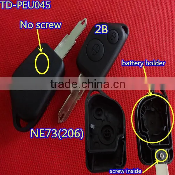 Tongda car key TD-PEU042 KEY.no logo , high qualty 2 button SX9 key for peugeot with big holes