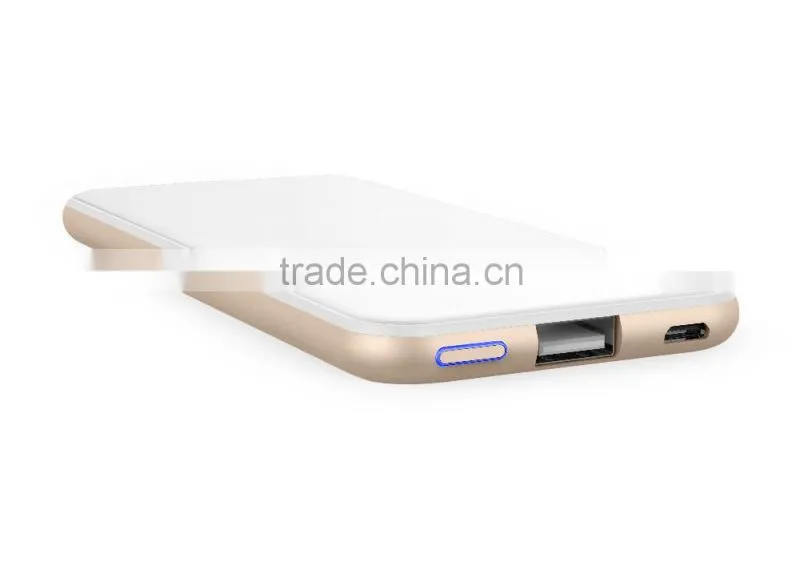 AWC840 Newly 5000mah usb mobile phone charger 2.5 D glass and titanium alloy 5v 2a charger fast usb charger for Iphone 6