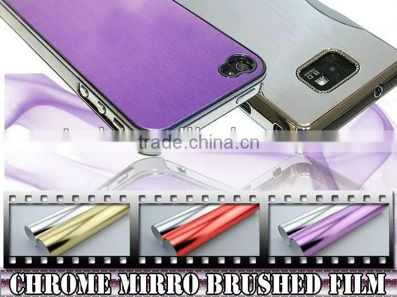 Red Chrome Brushed Car Sticker with air drains 1.52*30m each roll