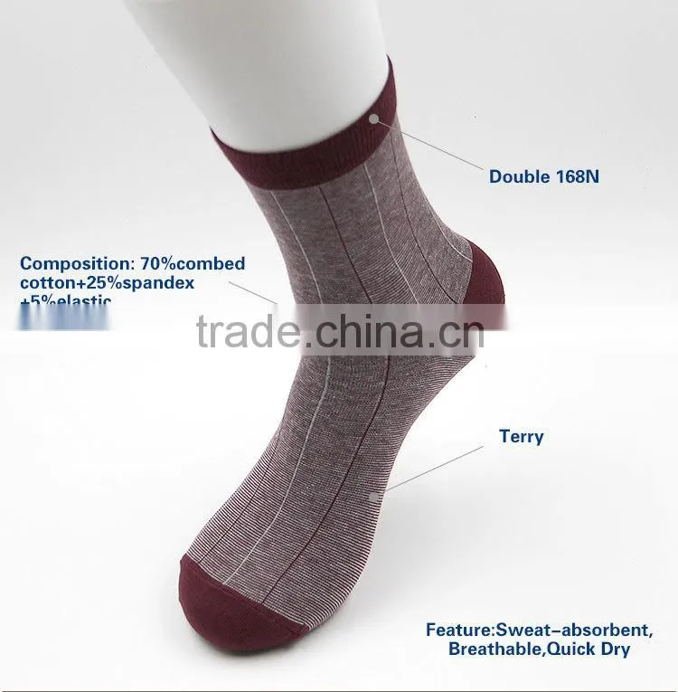 2015 Autumn New Arrival Best Combed Cotton 200needles Mens Socks