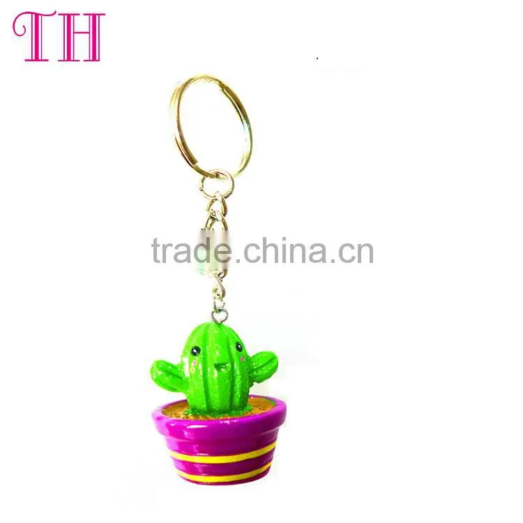 Lovely hot selling pot plant keychain,cute keychain,wholesale key chain