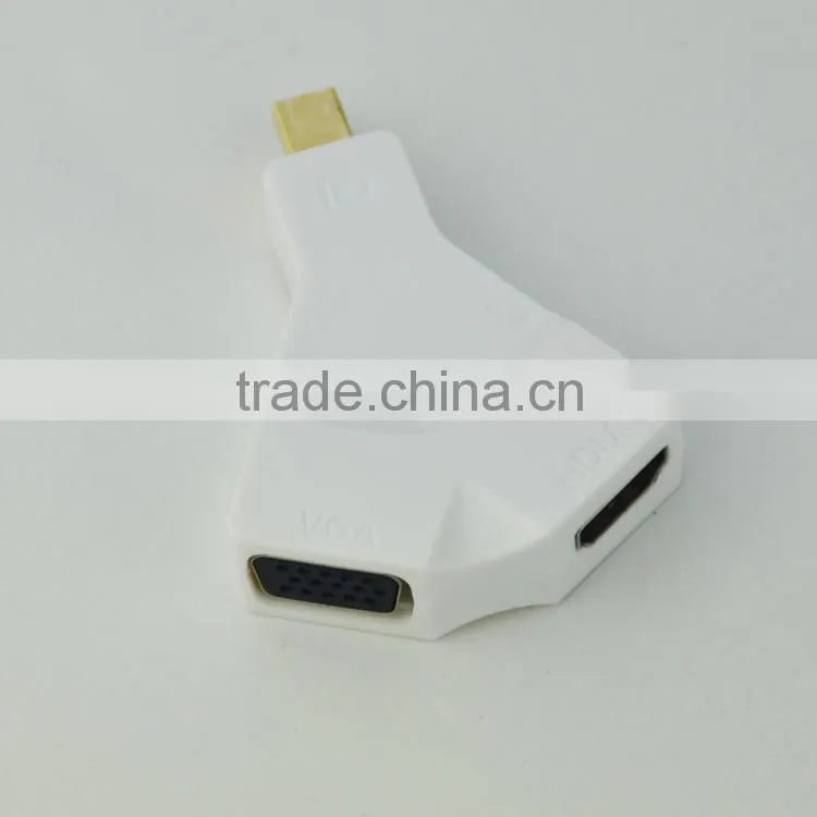 High quality gold plated mini dp to hdmi vga adapter for laptop