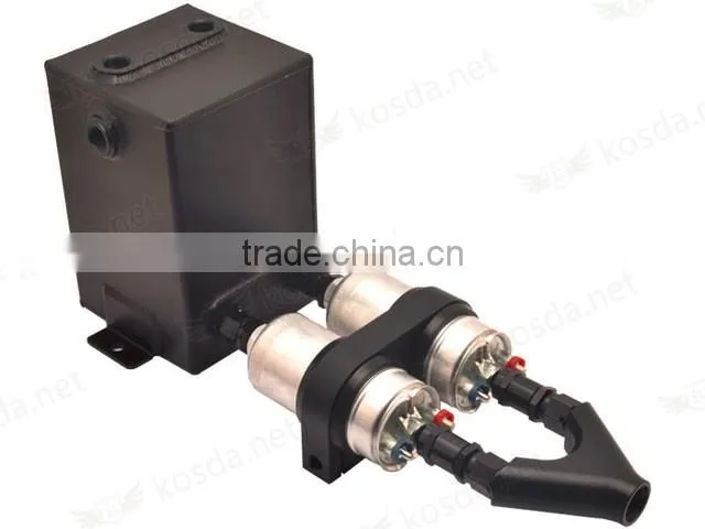 Set of tools for cars aluminum oil catch can, an8 Y fittings billet oil filter surge tank