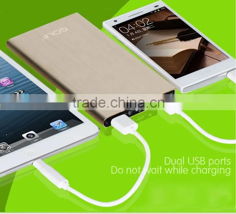 Factory Supply 10000 mah Aluminium Alloy Mobile Power Bakcup Battery Charger , 10000 mah Power Bank Charger