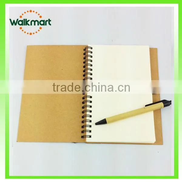 recycled spiral notebook/krafte paper recycled notepad with pen