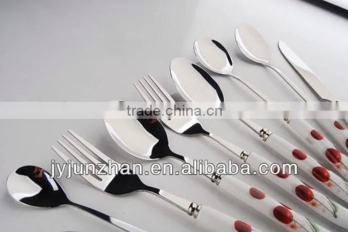 stainless cutlery with ceramic handle made by Junzhan Factory and sell directly