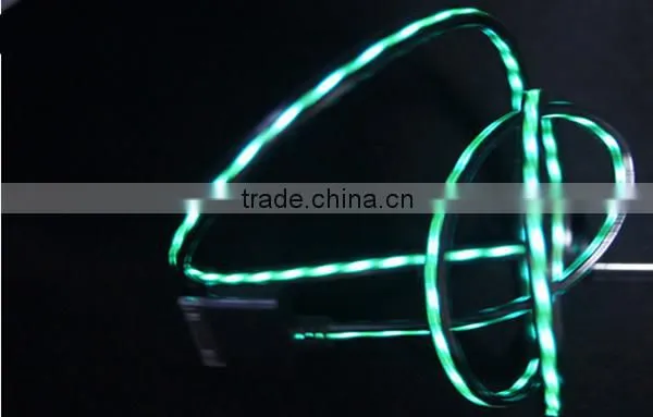 micro usb2.0 led usb cable for mobile phone data transfer and charging 0.8m