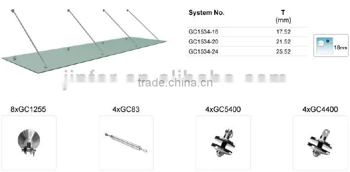 Stainless Steel Tempered Glass Canopy "ELLE"