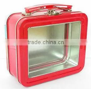 silver tin lunch box/tin lunch box with lock and key