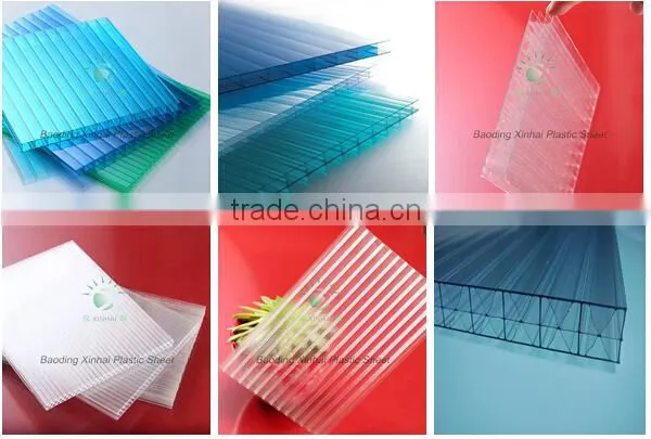 UV protection lightweight roofing materials polycarbonate hollow sheet balcony cover sheet