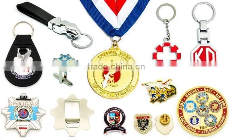 2016 cheap promotional metal souvenir ribbon medal