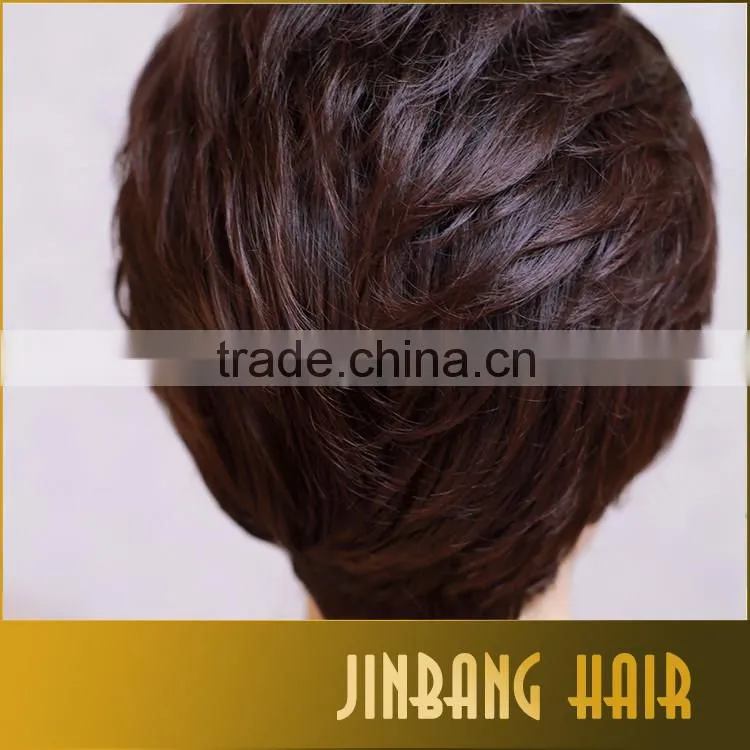 Short Kind Synthetic Black Brown Color Loose Wave Hair Wig For Woman