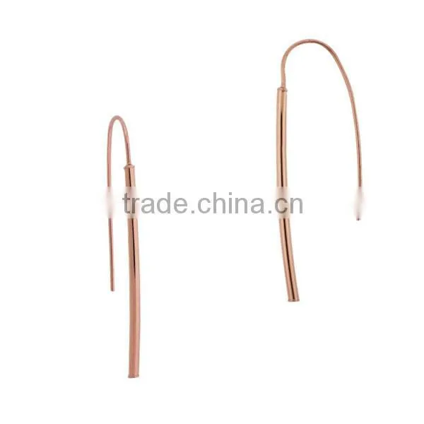 High quality 925 Sterling Silver Stick Drop earrings 18K gold earrings