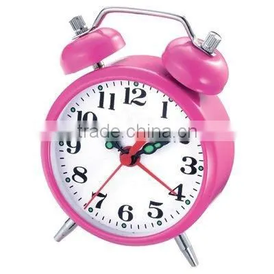 metal case mechanical alarm clock, wind up movement
