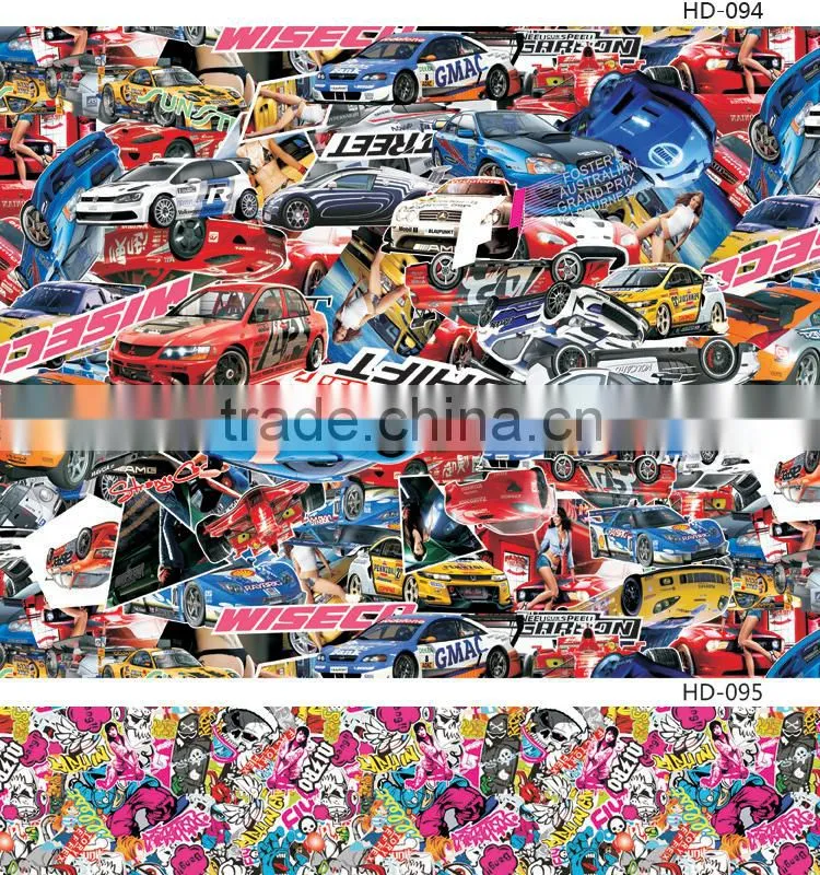 HD-092 CARLIKE Air Bubble Free High Quality Car Wrapping Skull Bomb Sticker