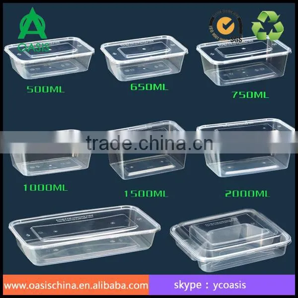 2000ML for hot food microwaveable container/High quality food grade food container with lid