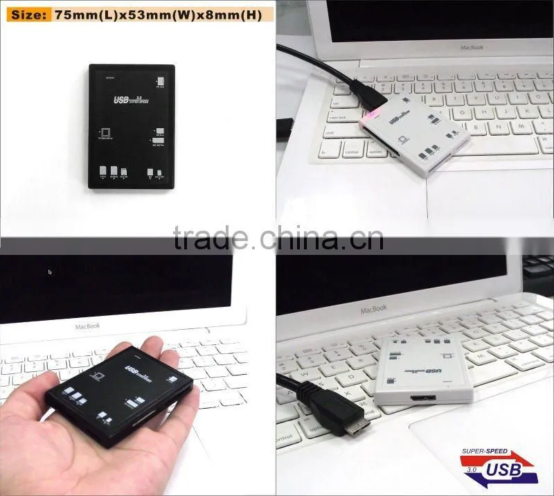 5 slots high speed usb 3.0 multi card reader for laptop