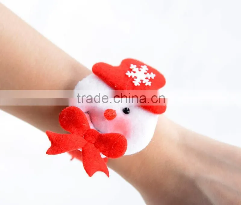 MLCB04 Christmas gift beer with christma hat slap bracelet