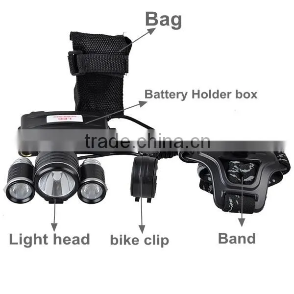 XM-L T6 LED Ultra Bright Aluminium Alloy Rechargeable Bike Light Headlamp For Military