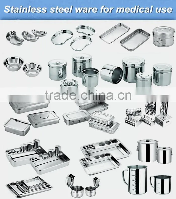 Stainless steel hospital instrument trays