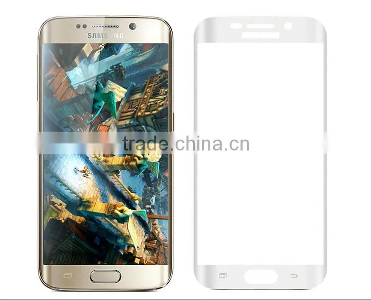 White full covered screen protector for Samsung galaxy S6 edge mobile tempered glass film