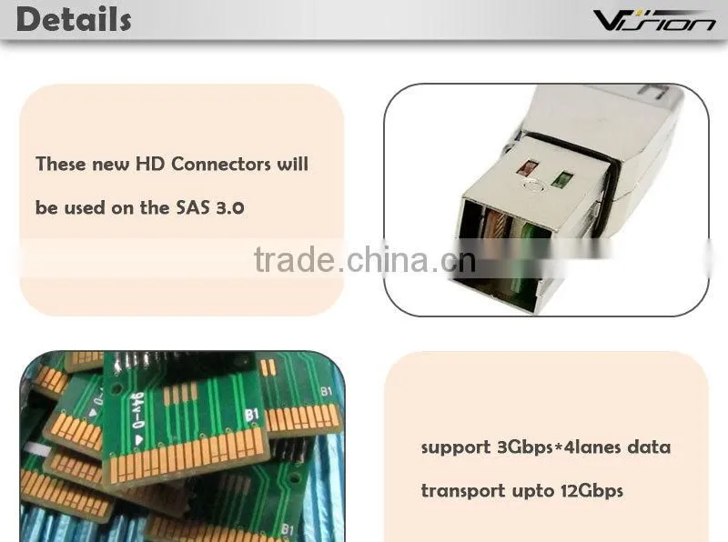 External 1m Mini SAS HD SFF-8644 to SFF-8644 high density cable