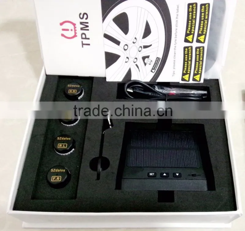 Hot selling CE Certification Car Solar Power TPMS < 100 Psi Max Pressure and Digital Type TPMS