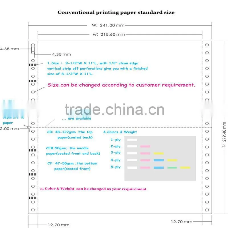 Custom made payslip printing paper manufacturer