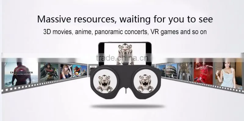 2016 New Mini Colorful Virtual Reality 3d Glasses VR Box For Adult and Kids Easy to Carry