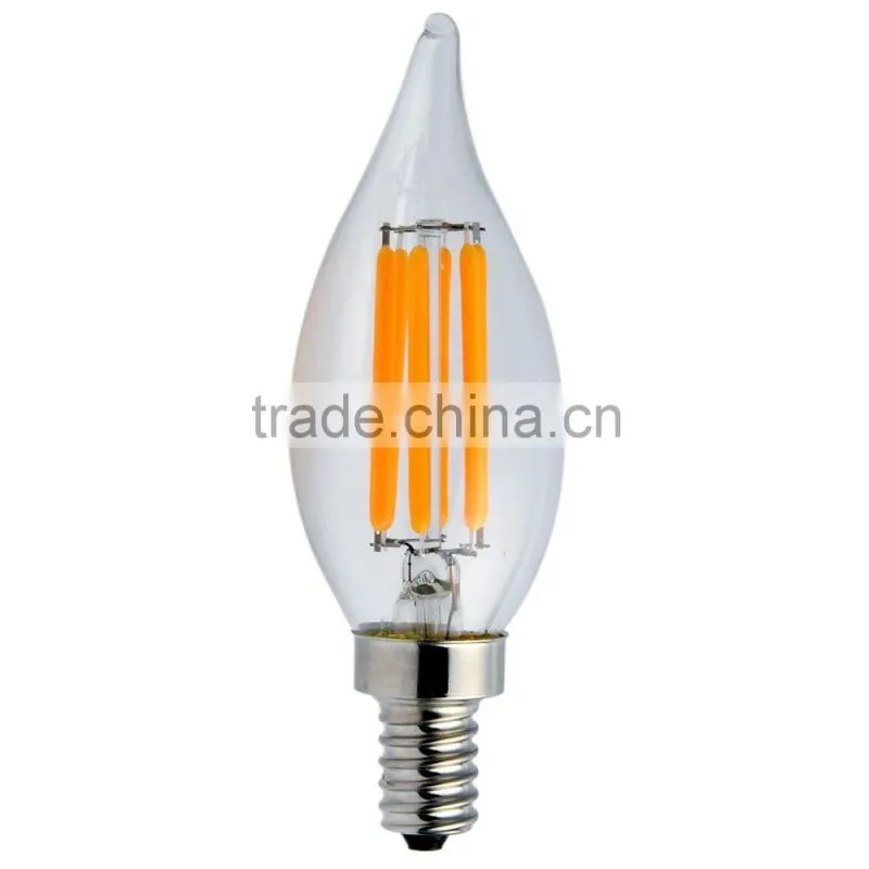 Candle shape decorative c35 filament 3.5w 4w led filament lamp