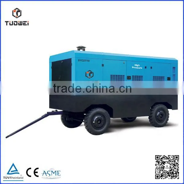 132kw 13 m3 diesel motor double screw towable medium pressure air compressor