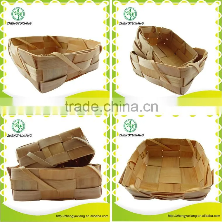 Natural woven woodchip bridal favors focal centerpiece basket