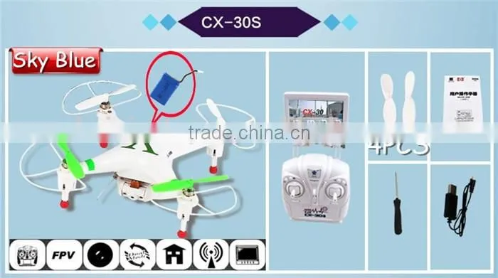 Cheerson CX-30S 4CH 2.4GHz 6-Axis Gyro Wifi Camera Quadcopter FPV Drone for iPhone Android control Real Time Video