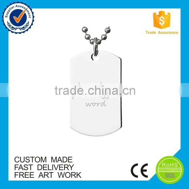 High quality army souvenir printing stainless steel dog tag custom