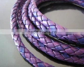 Bolo Braided Round Leather Cords |100% Genuine Leather Corda/ 3mm Braided Bolo Cord Round