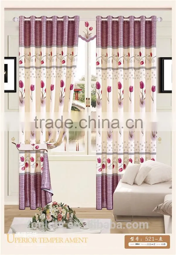 Elegant living room curtain design style floral printed living room curtain