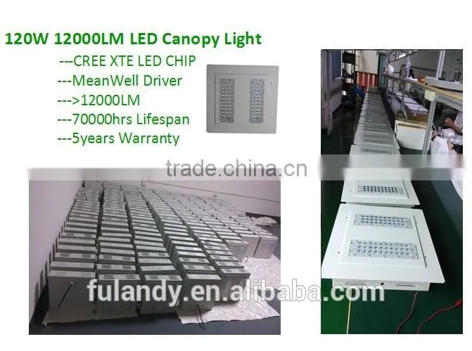 100 Watt UL and DLC Listed LED Petrol Station Canopy Lighting